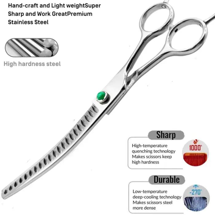 Ciseaux courbés Wingsbro 7 pouces pour toilettage canin