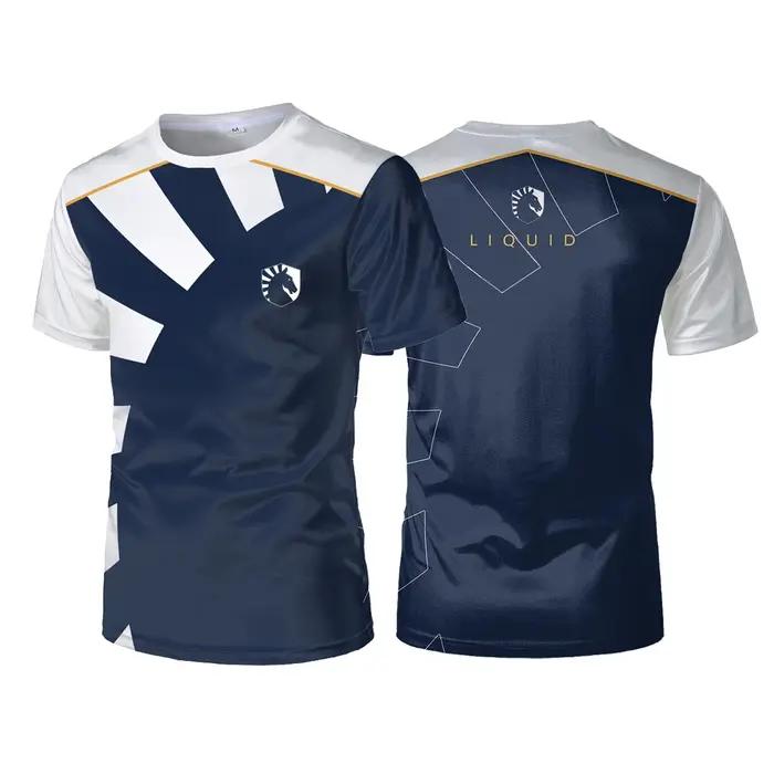 Liquid Team Team Uniformes CS:GO E-sports Compétition Entraînement Costumes Hommes Sports T-shirts Respirant Casual Surdimensionné Tops T-shirts