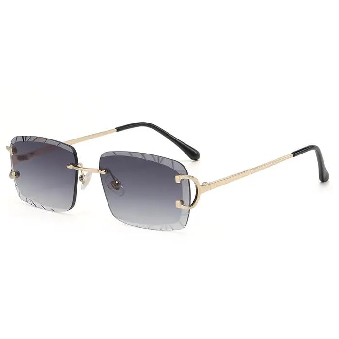 Lunettes carrées sans monture, tendance, en métal, de haute qualité, pour hommes et femmes, lunettes