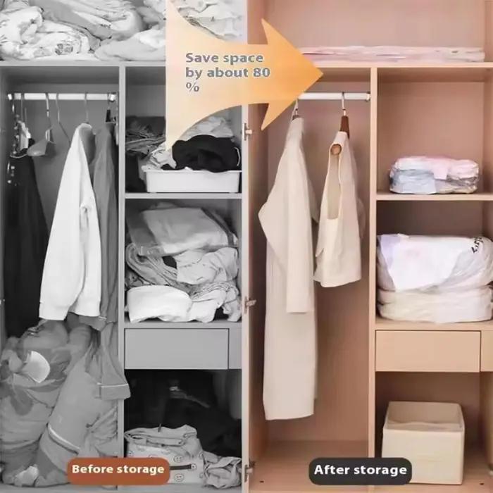 Vacuum Bags for Clothes Reusable Airtight Portable Storage Pack