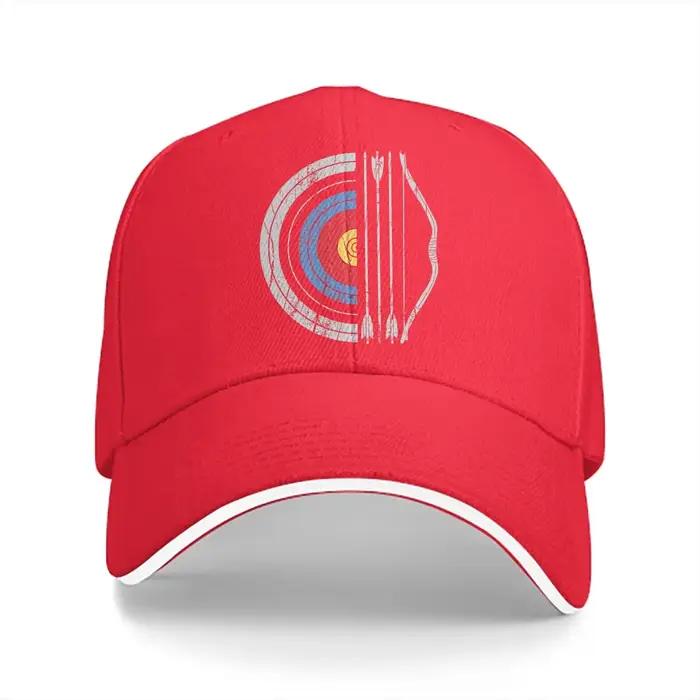 Casquette Archery Lover en coton imprimée arcs et flèches pour passionnés de tir à l'arc occasions extérieures compétitions entraînement unisexe réglable