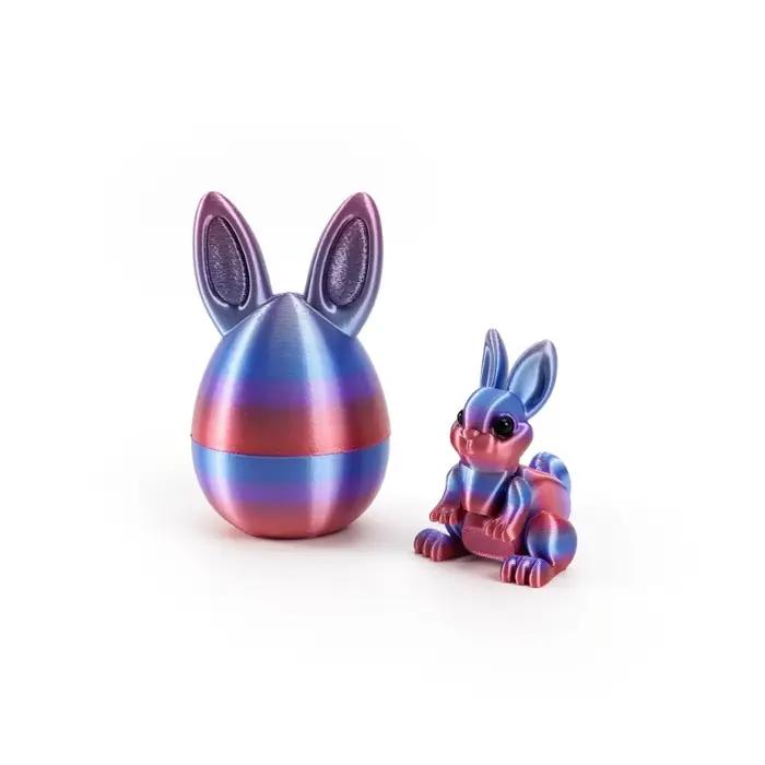 Modèle d'oeuf de lapin 3D imprimé en 3D articulations mobiles décoration artisanale jouet anti stress flexible pour enfants et adultes occasions spéciales