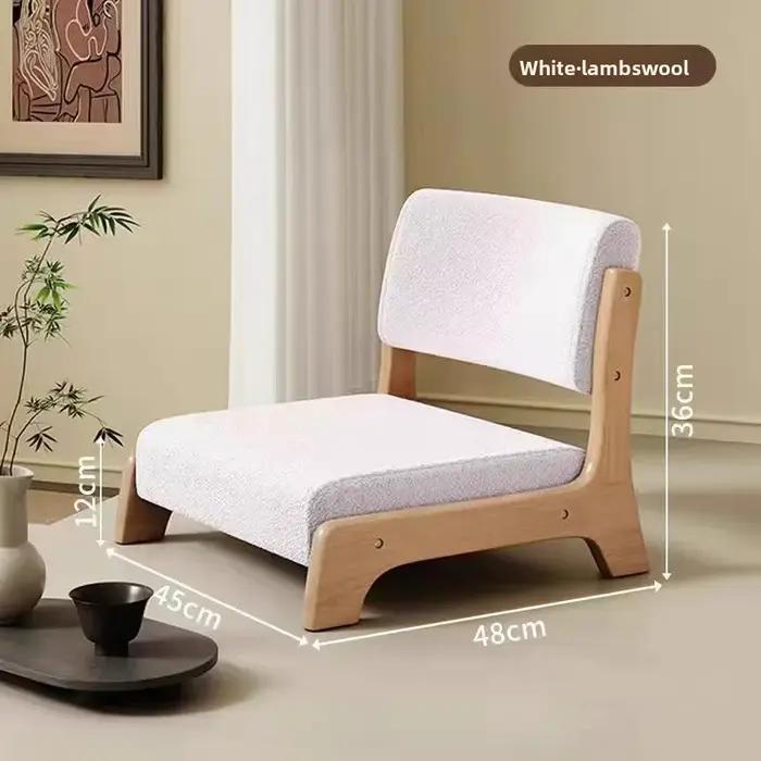 Dossier de chaise de sol en bois massif, siège Tatami pour lit et rebord de fenêtre, chaise longue s