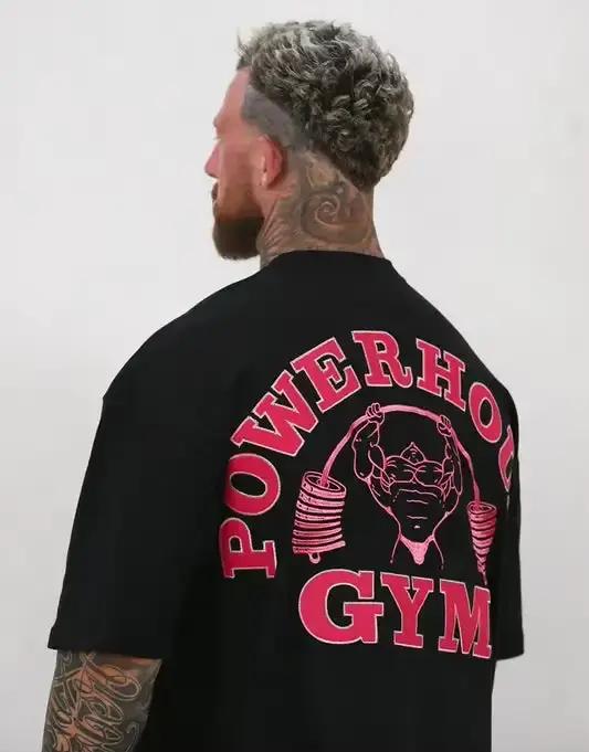 T-shirt de fitness pour homme GYM - Respirant et absorbant la transpiration. Fabriqué en pur coton,