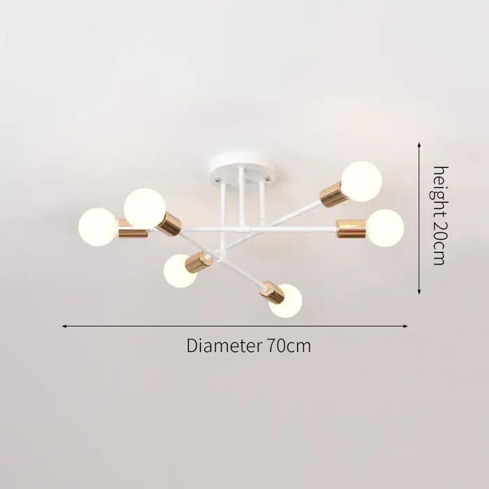 Rétro industriel en fer forgé matériel 6 têtes LED plafonnier maison Luminaire moderne salon lumière E27 décoration lumi