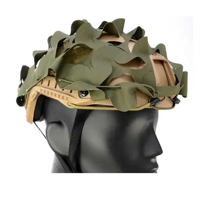 Couvre-casque FAST camouflage 3D feuille découpe laser protection accessoire chasse textile