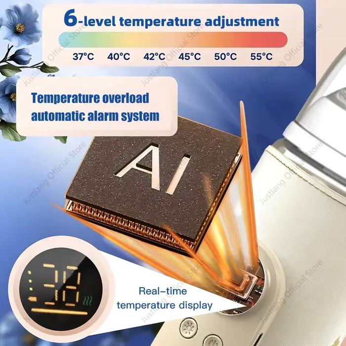 JUSTLANG 10000mAh chauffe-biberon 5 niveaux de chaleur multifonction chauffe-lait maternel contrôle