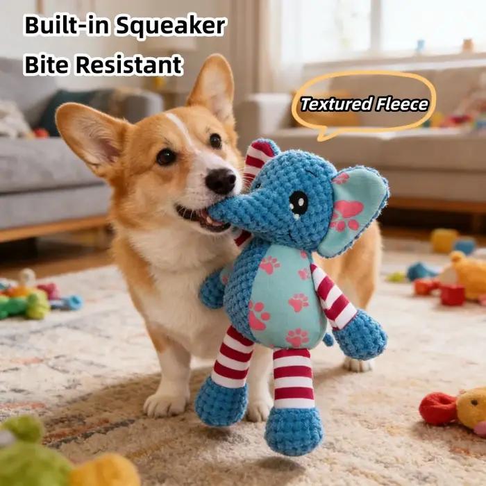 Jouet à mâcher couineur pour chien en forme d'éléphant mignon et durable pour nettoyer les dents et réduire l'ennui des chiens occasions spéciales et cadeaux
