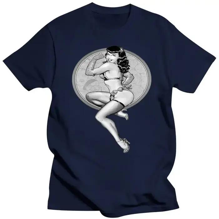 Hommes vêtements Bettie Page Vintageold affiche T-shirt 100% coton