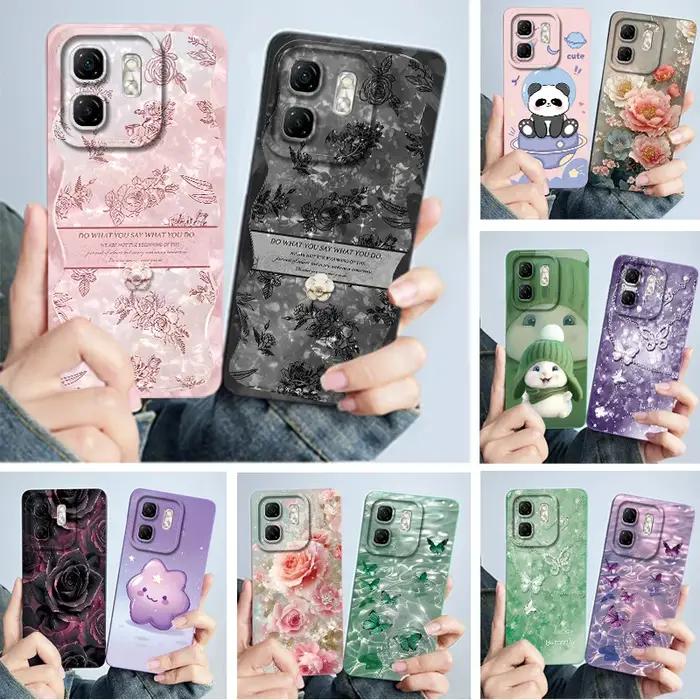 Pour Infinix Smart 9 X6532 étui Smart9 Hot50i mode papillon fleur Funda Coque en Silicone pour Infinix chaud 50i X6531 couvertures arrière