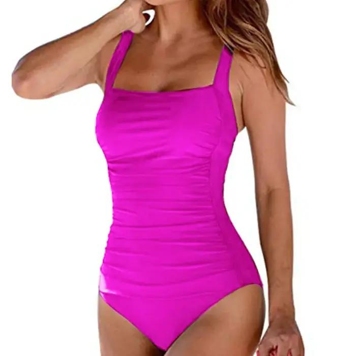 Une pièce grands maillots de bain fermé grande taille maillots de bain Push Up femme corps maillots