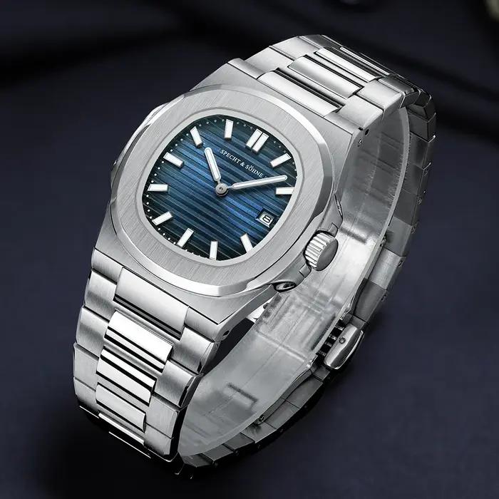 Montre de luxe Specht & Söhne 39MM quartz homme slim cristal saphir étanche 50M montre classique 5711