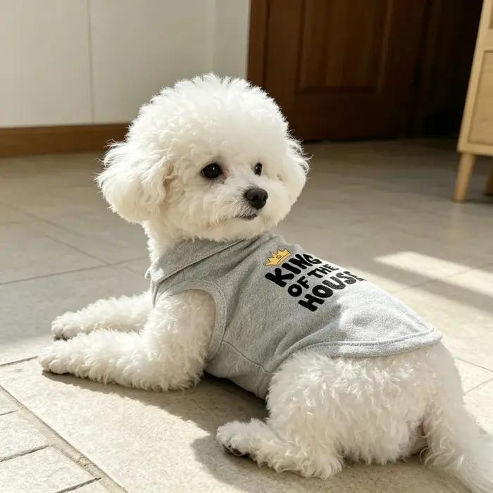 Veste polo sans manches pour chien King of The House Crown
