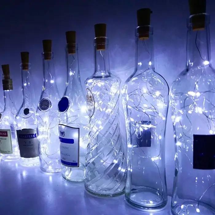 Lumières LED en liège pour bouteille de vin 1/2/3M, Mini guirlande lumineuse féerique, pour bouteill