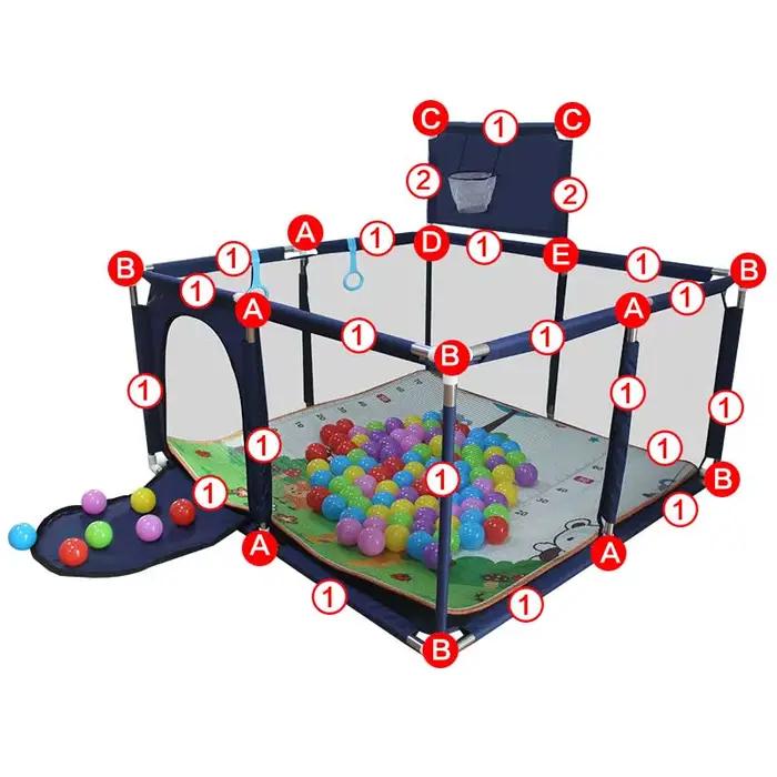 IMBABY – parc carré pour bébé, aire de jeux avec planche de basket-ball, activités pour bébé, grand