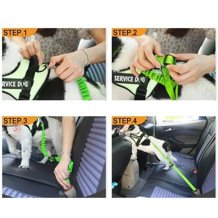 Ceinture de sécurité de voiture spécifique pour chien. Sangle réfléchissante pour véhicules. Corde extensible élastique. Convient aux animaux de petite et moyenne taille