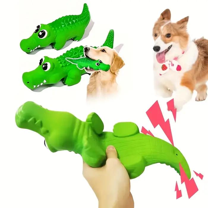 Jouet pour chien en caoutchouc couineur en forme de crocodile