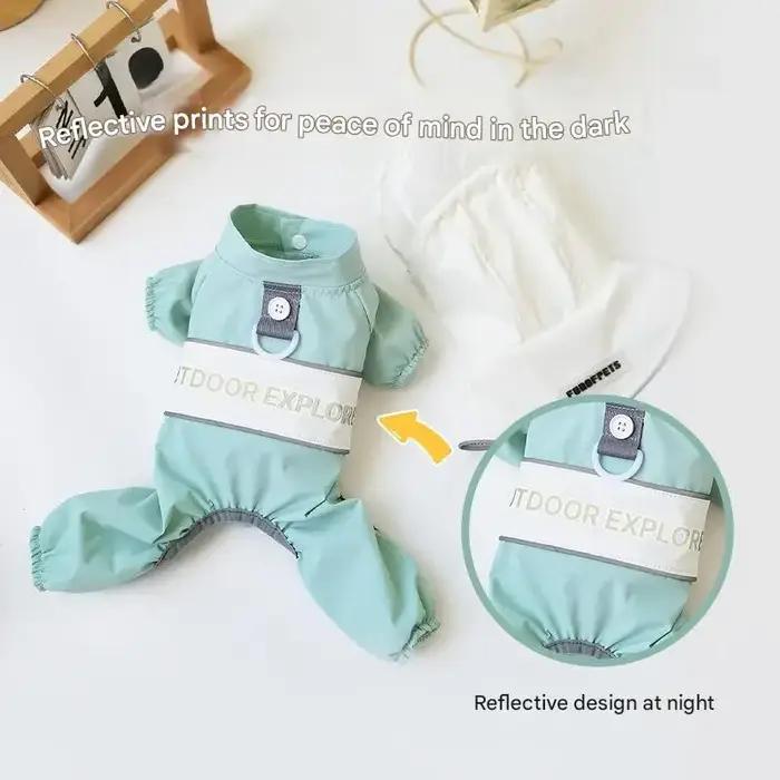 Imperméable pour chien imperméable à couverture complète réfléchissante
