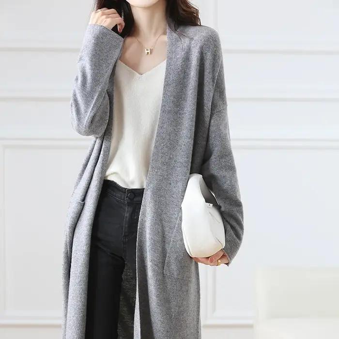 Cardigan en laine 100% pour femme, col en V, coupe ample, manche raglan, automne hiver, décontracté, confortable, élégant pour diverses occasions