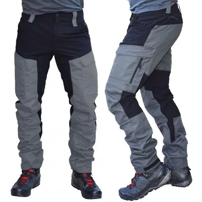 Pantalon cargo imperméable été pour homme - Taille longue multi-poches pêche camping travail extérieur