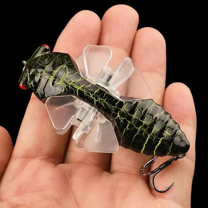 Cigale bionique leurre de poisson dur filature appât de pêche 7.5 cm/14g hélice triple crochet pour