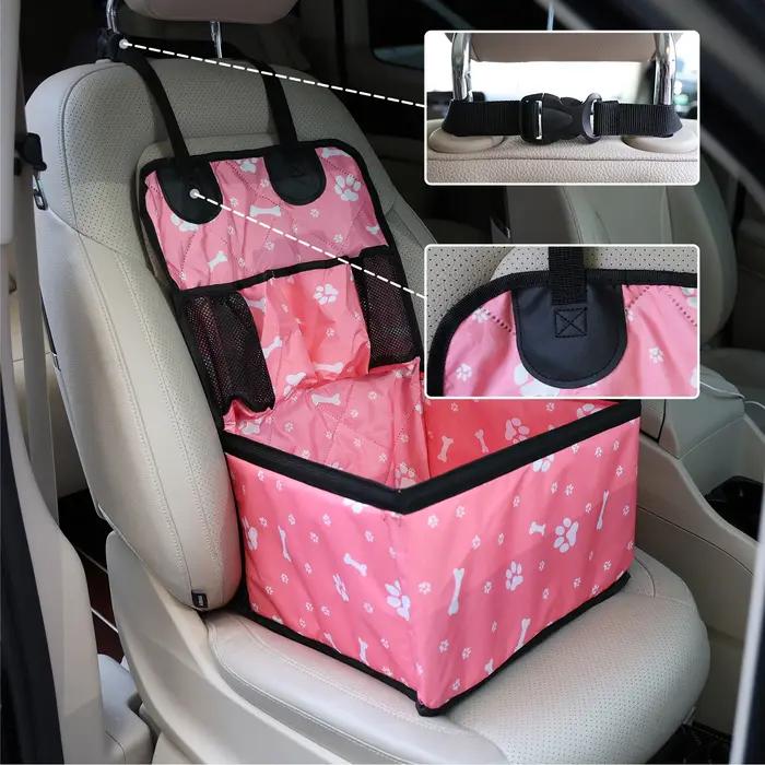 Siège de voiture pour chien avec poches de rangement