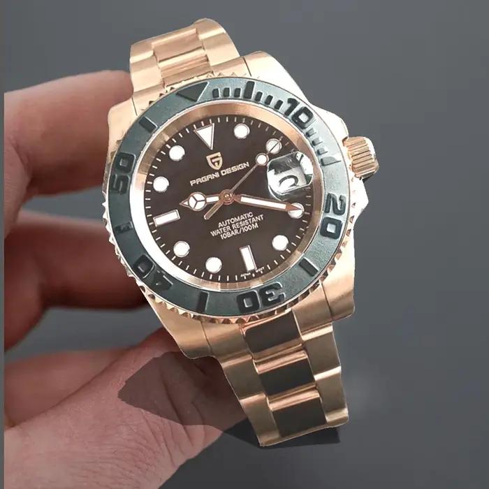 Montre mécanique homme PAGANI DESIGN V3 40mm automatique saphir luxe acier inoxydable waterproof