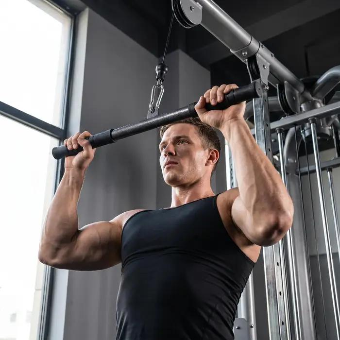 Barre droite pour lat pulldown, accessoire de machine à câble pour la musculation, entraînement des biceps et des bras, équipement de fitness à domicile
