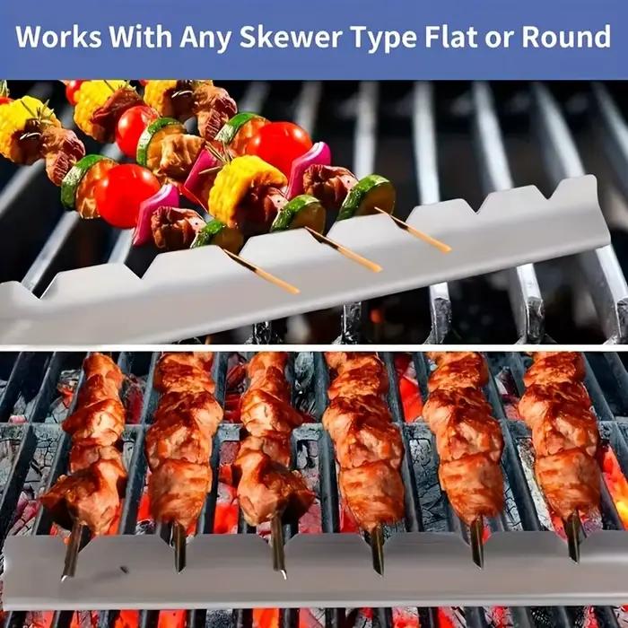 Supports de brochettes universels en métal pour barbecue, cuisine, patio, maison et camping, outils de BBQ élégants à offrir
