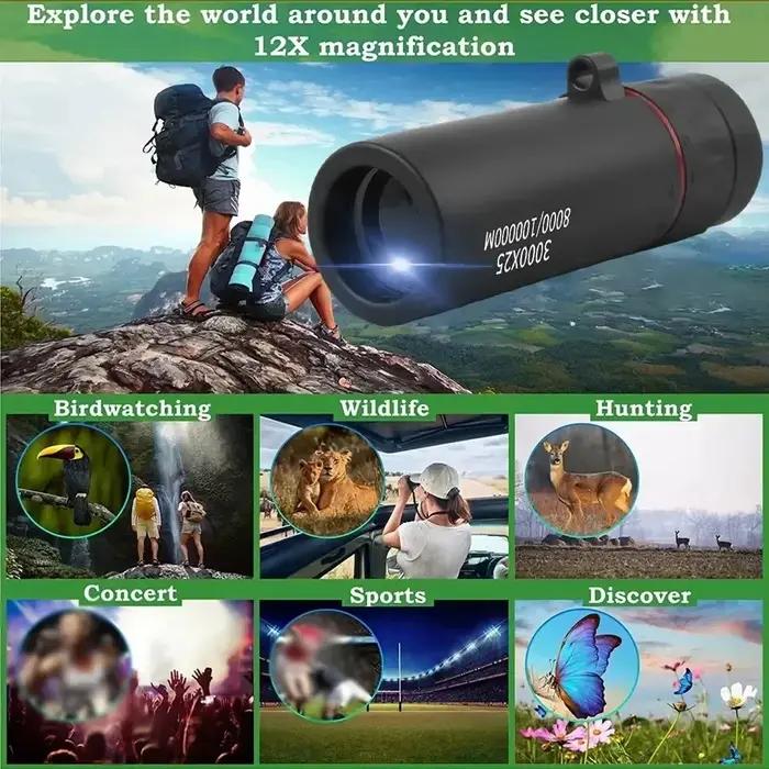 Lunette monoculaire 3000x25 HD mini portable vision nocturne pour chasse observation outdoor