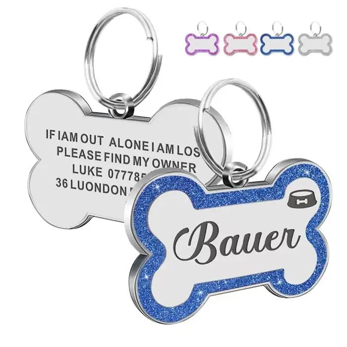 Pendentif d'identification personnalisé double face pour chien et chat