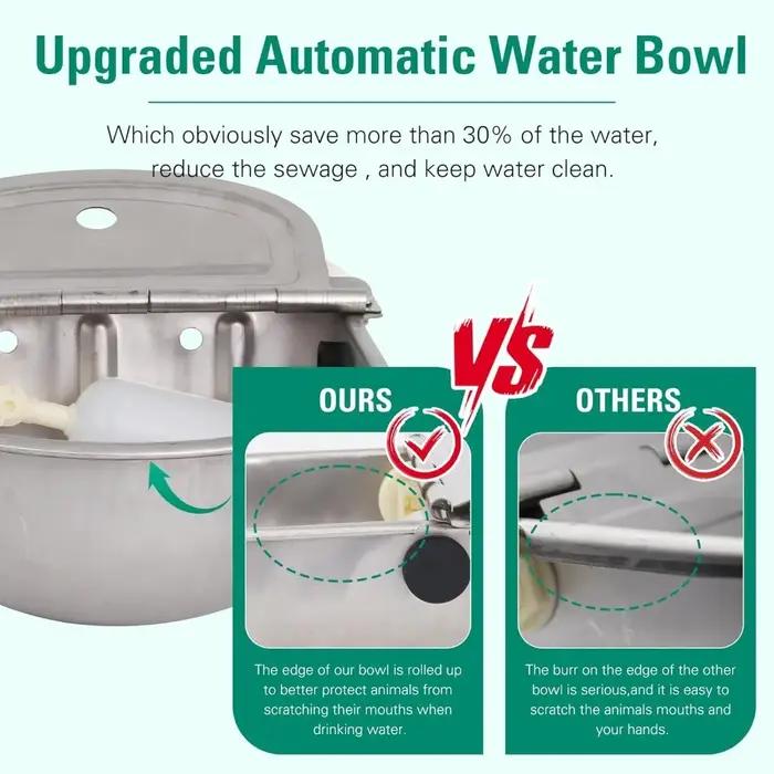 Distributeur d'eau automatique en acier inoxydable pour chiens, bol à boire pour ferme, bétail, cheval, chèvre, mouton