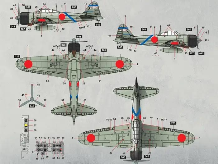 Modèle d'assemblage Border BF-006 A6M2 Zero Fighter (avec moteur)