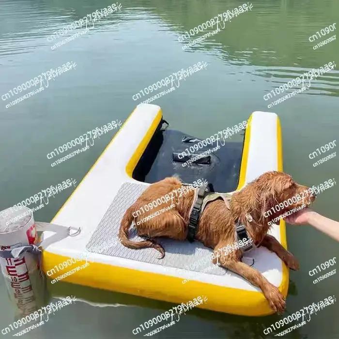 Flotteur pour chien, jouets aquatiques pour animaux de compagnie, échelles pour chiens à deux étages, pentes gonflables