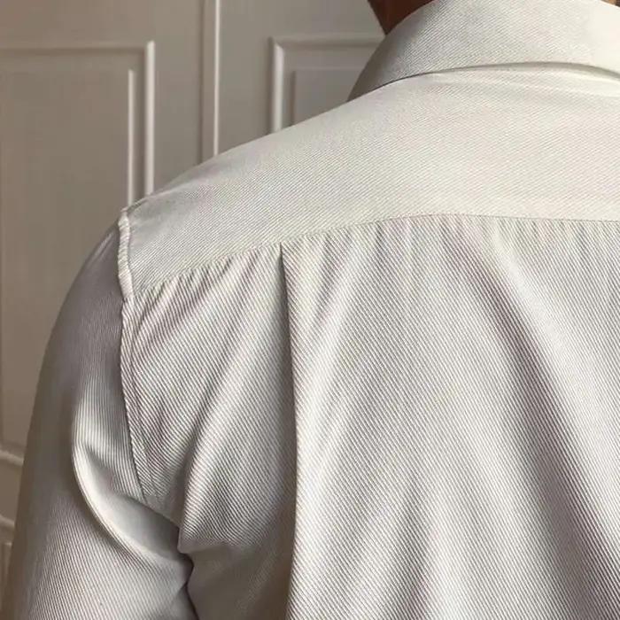 Printemps loisirs britannique affaires chemise Design britannique hommes col Cuba mince solide chemi