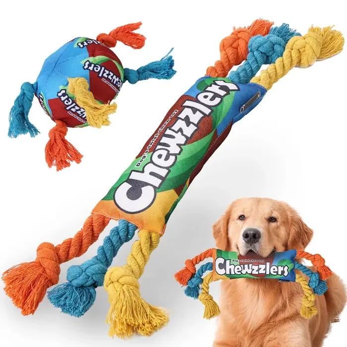 Jouet pour chien en forme de bonbon arc-en-ciel