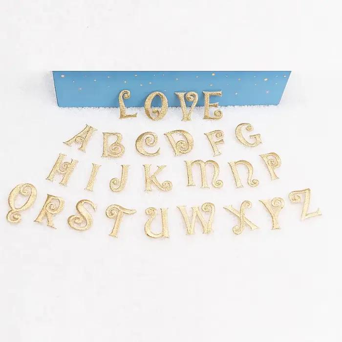A-Z exquis doré anglais lettres patchs fer sur Applique pour vêtements DIY accessoire fer