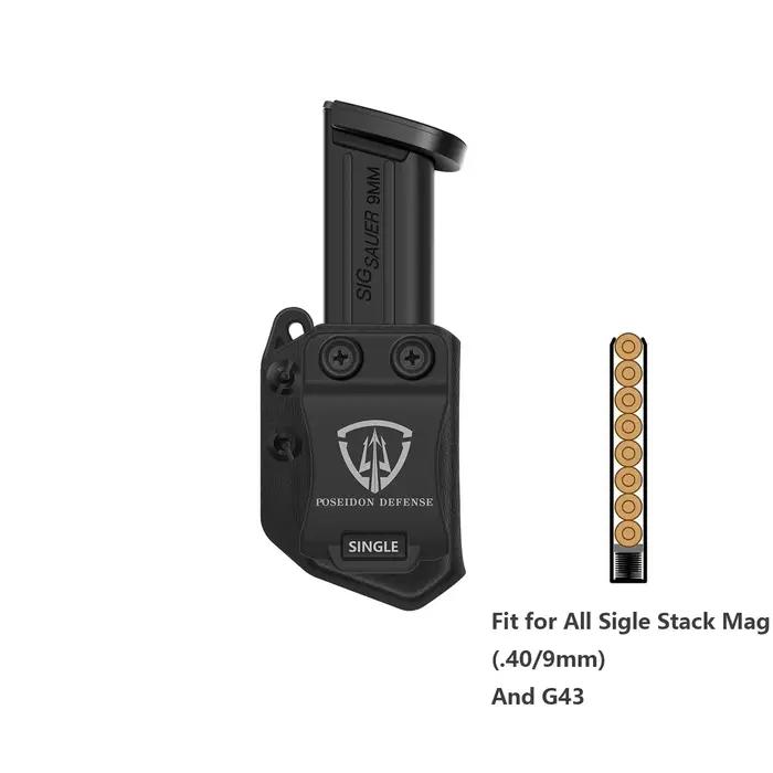 Poseidon Defense IWB OWB Pochette multi-angles pour chargeur, pour droitier et gaucher, 9mm .40 .357, porte-chargeur manuel, Airsoft
