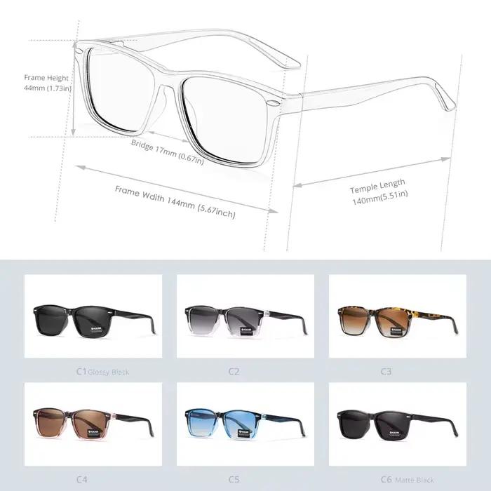 KDEAM – lunettes de soleil polarisées carrées assorties pour hommes et femmes, monture en matériau T