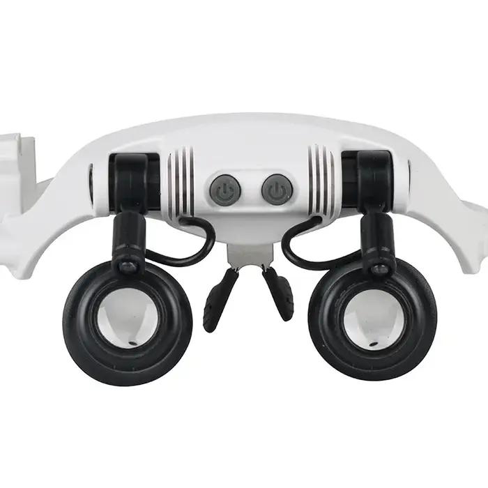 Loupes 10X 15X 20X 25X 2LED Lampe Tête Loupe Bijoutier Sauna bande Loupe Lunettes Verre Optique Outi