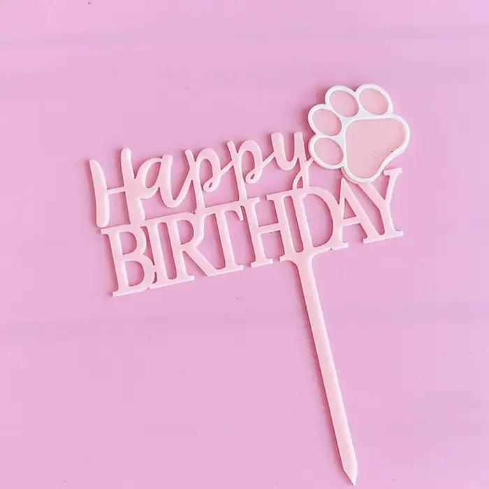 Décoration de gâteau pour animaux de compagnie fête d'anniversaire mariage personnalisée avec dessins animés couleurs unies pour adultes et enfants occasions spéciales