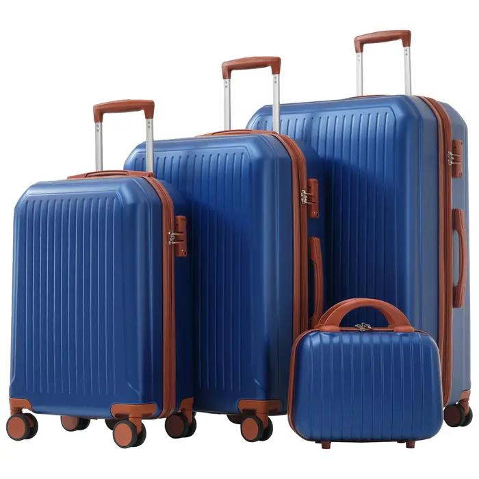 Ensemble de bagages Anajqaqia avec poignées télescopiques et roues 360° pour homme et femme, idéal pour les voyages en famille et les déplacements professionnels