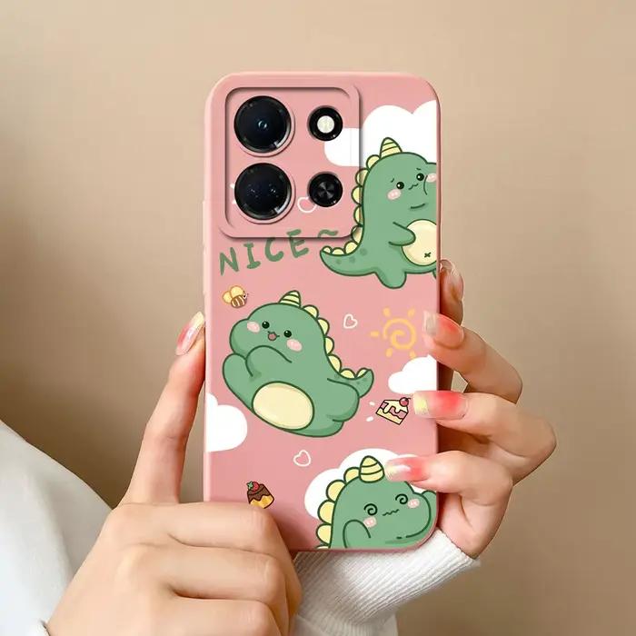 Pour Infinix Note 30 30i 30 Pro Vip 4G 5G étui mignon dinosaure lisse liquide couverture arrière pour Infinix Note30i 30Pro 30Vip coque Funda