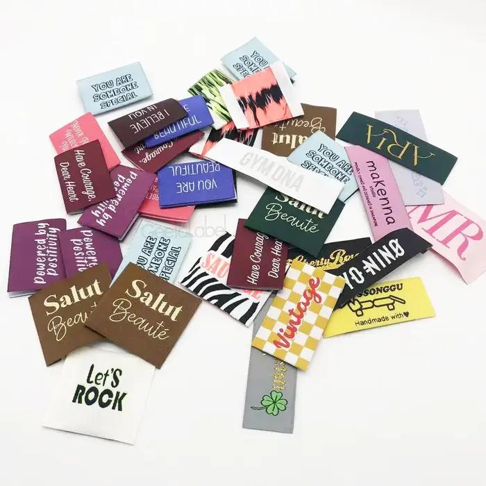 Étiquettes personnalisées en satin tissé en polyester