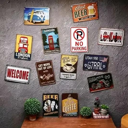 Décoration murale vintage en métal 20x30 cm design chien pour intérieur occasions spéciales-decoration-charme-vintage-chiens-nostalgie