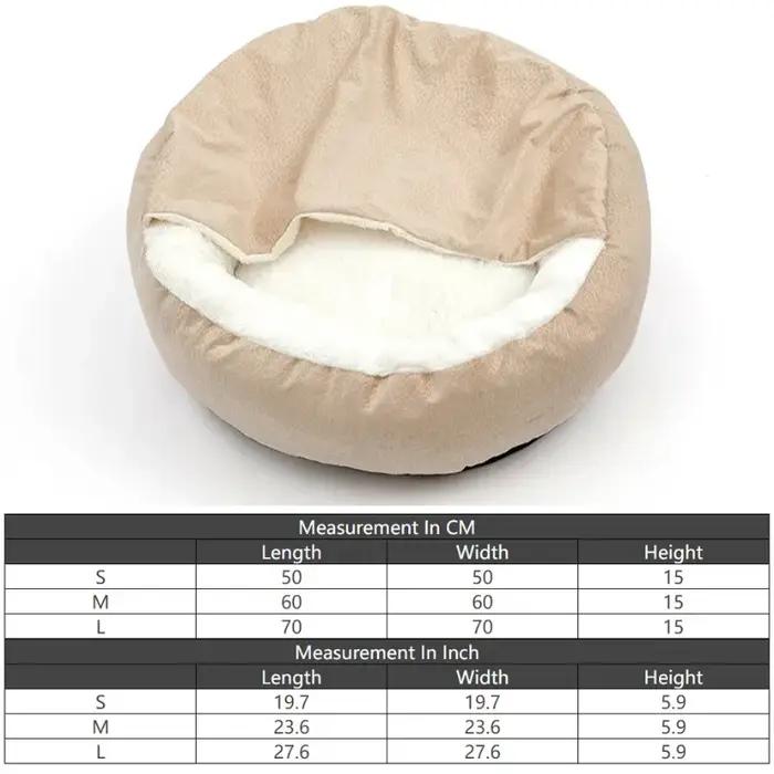 Lit orthopédique pour chien avec couverture à capuche, chaud, imperméable, résistant à la saleté, po