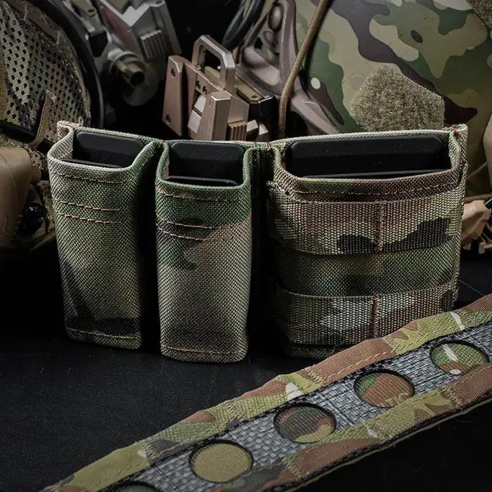 Poseidon Defense FAST 9mm + 9mm + 5.56 Triple Magazine Pouch Mag Carrier Molle Belt Ammo Holster pou