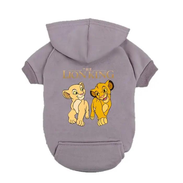Sweat à capuche pour chien Roi Lion - Pull mignon pour chiot Simba Nala pour chiens de petite taille - Tenue de vêtements pour animaux de compagnie en polaire bleue
