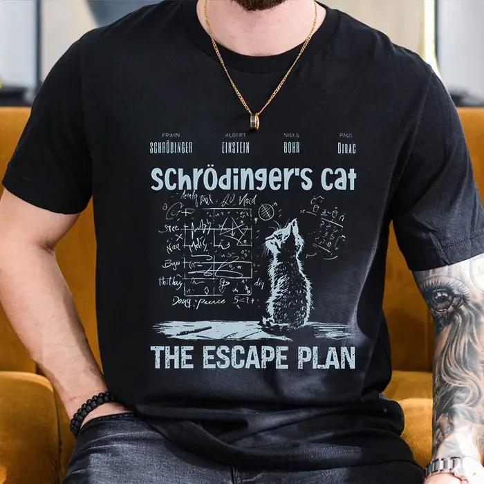 T-shirt pour hommes vêtements mode chat le Plan d'évasion Geeky imprimé t-shirts Harajuku à manches