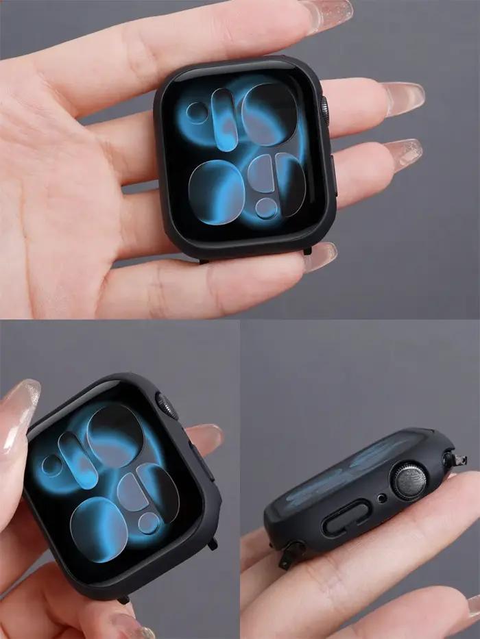 Protection écran verre trempé + coque pour Apple Watch 38-46mm iWatch Series 11-5 étui protecteur